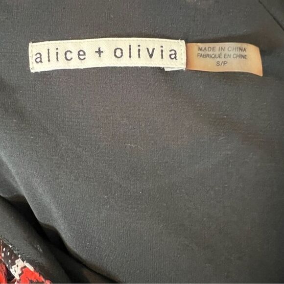 Alice & Olivia Floral Print Long Sleeve V Neck Blouse size Small (184) - Picture 6 of 6